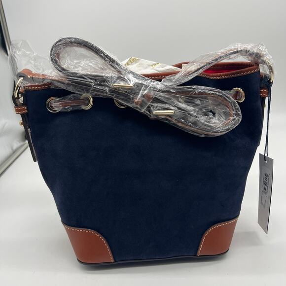 Dooney & Bourke Women Handbags Suede Drawstring Crossbody Navy - Picture 2 of 15